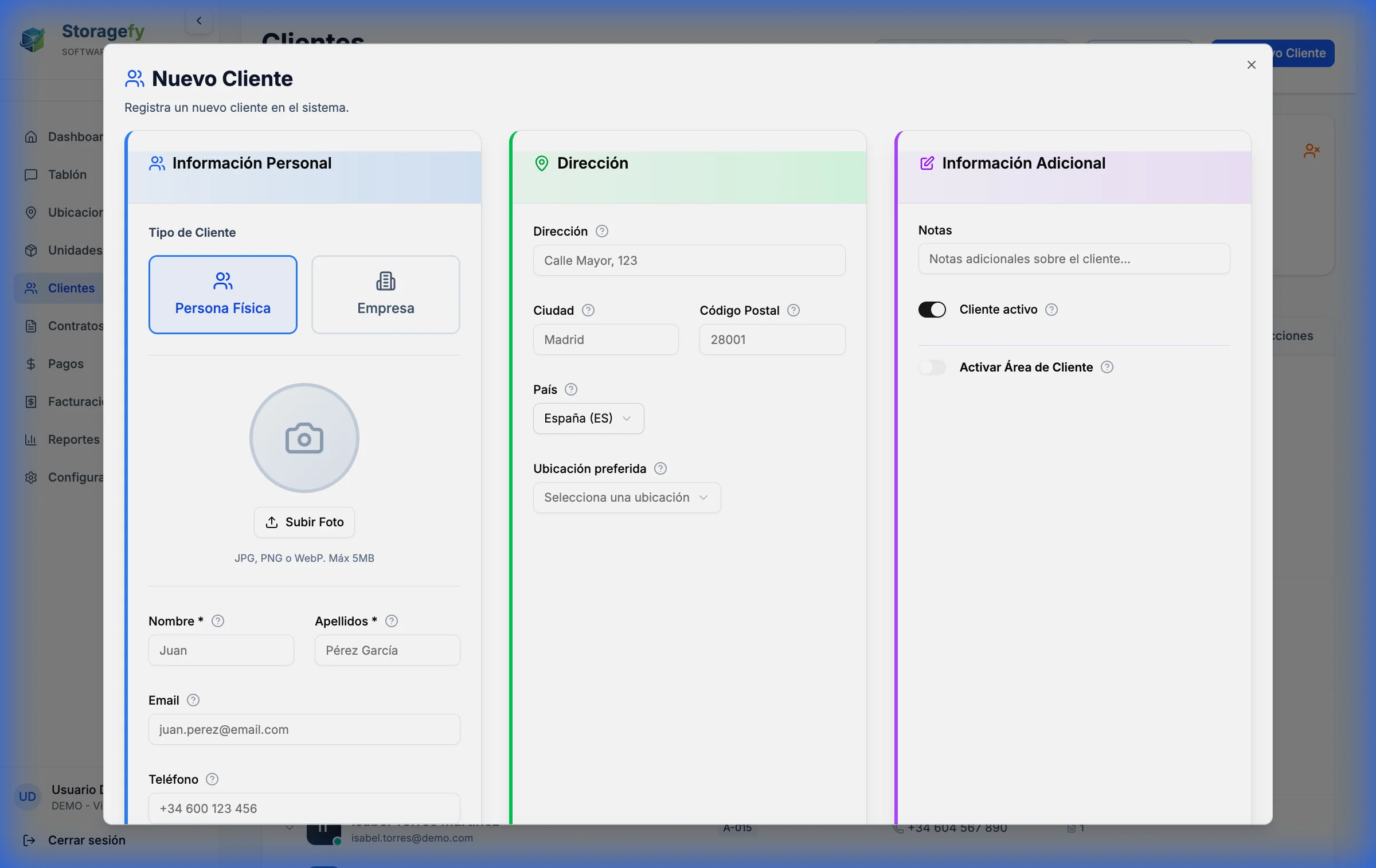 Formulario de Creación de Cliente